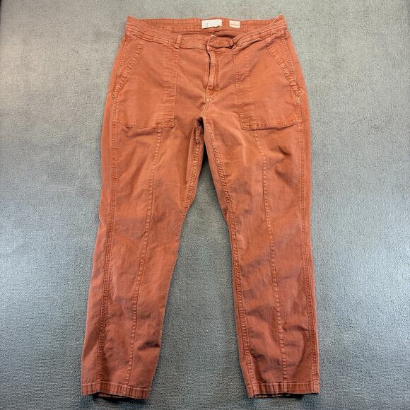 Anthropologie Pants Women's 32 (Fits 34x26) The Wanderer Rust Tapered Relaxed - Picture 1 of 8